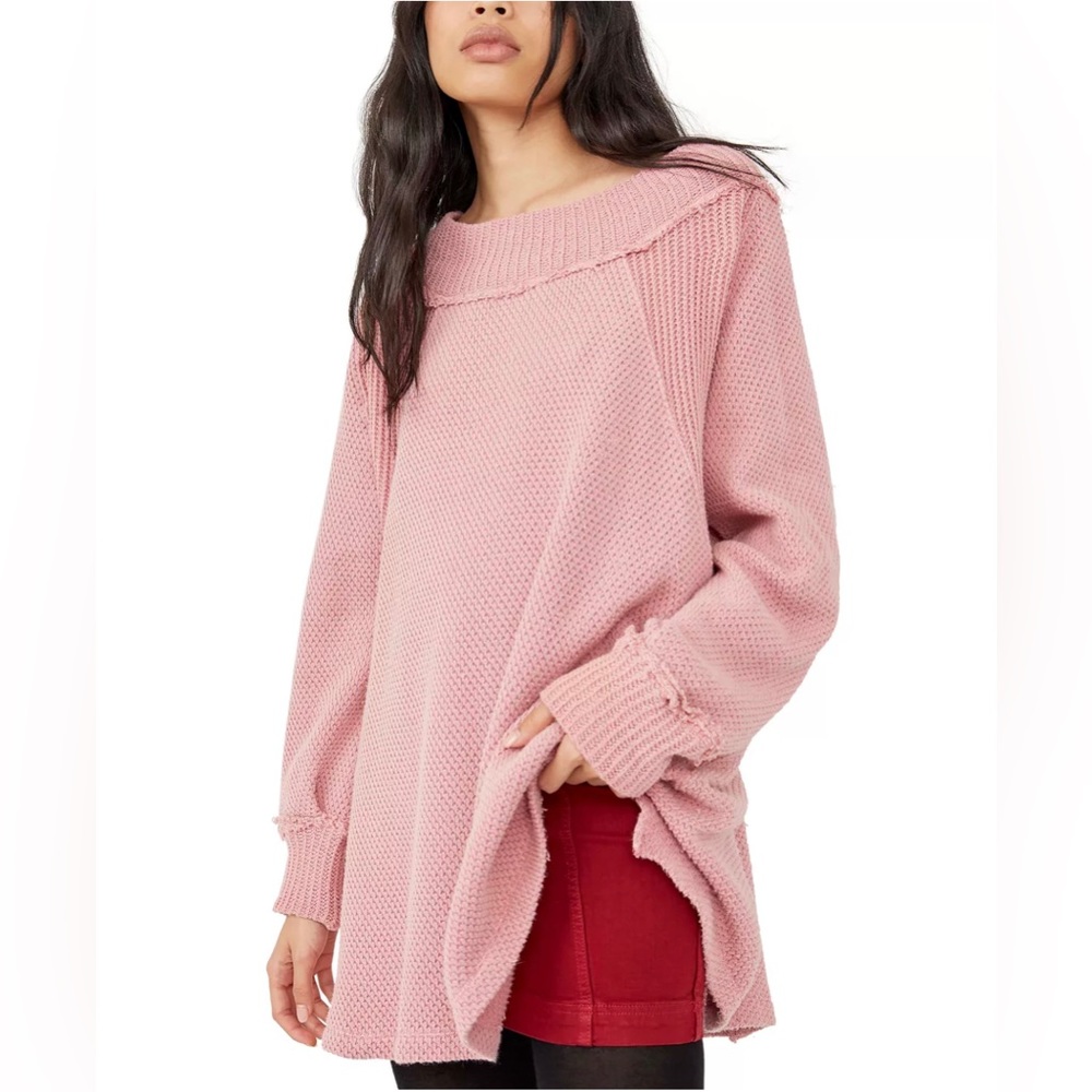 Free People Women's Shes a Keeper Vented-Hem Tunic Sweater